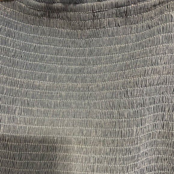 Cobalt blue skirt, slight shimmer; ruffle waist, smocked hips, 2 tier ruffles - Picture 2 of 2